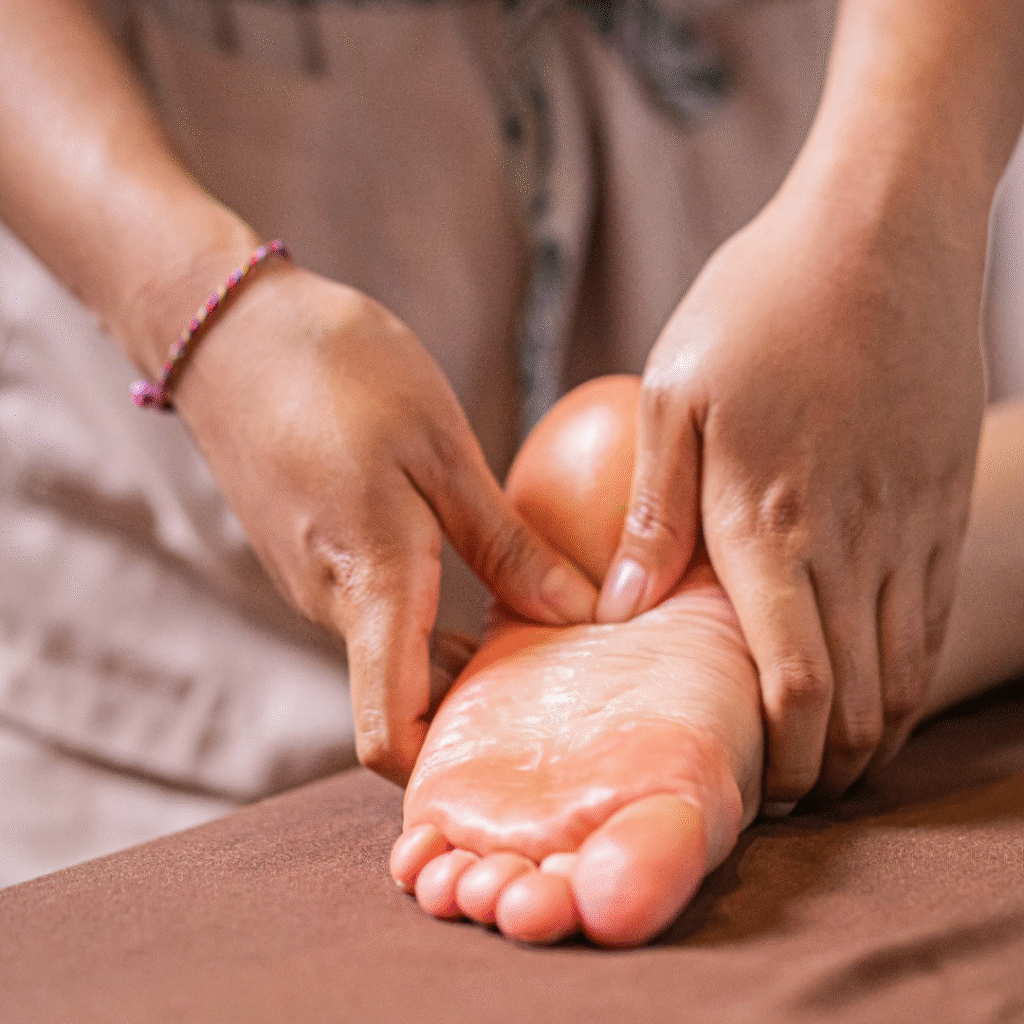 A relaxing foot massage at Montebello Wellness and Spa