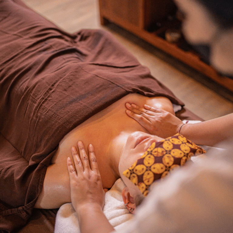 A guest enjoying body massage at Montebello