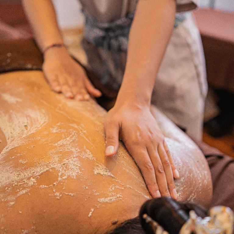 Exfoliation body scrub among the spa treatments in Jimbaran at Montebello