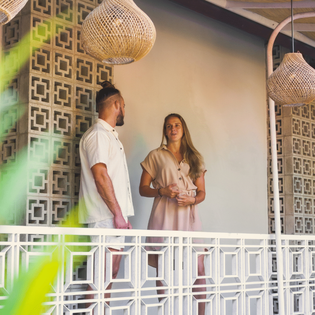 A couple enjoying time together at Montebello